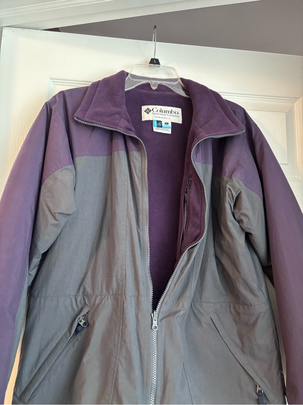 Columbia Women’s Purple and Gray Jacket - Women’s L - Picture 2 of 4